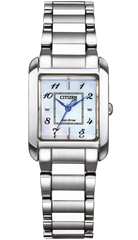 Citizen EW5600-87D Square dames horloge Eco-Drive | Parelmoer