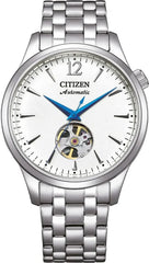 Citizen NH9131-73A Automatic Classic Open Heart horloge | Wit Blauw