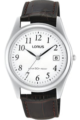 Lorus RS965BX9 herenhorloge Datum | Bruin leder