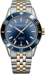 Raymond Weil Freelancer automaat duikhorloge blauw goud 2775-SP3-50051 galerij